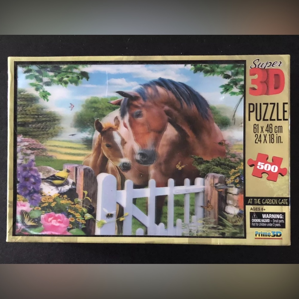 Prime 3D Jigsaw Puzzle 500 Pc Howard Robinson At The Garden Gate Horses Complete